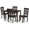 Baxton Studio Ani Modern and Contemporary Dark Brown Finished Wood 5-Piece Dining Set 183-11430-8026-Zoro - alternate 1